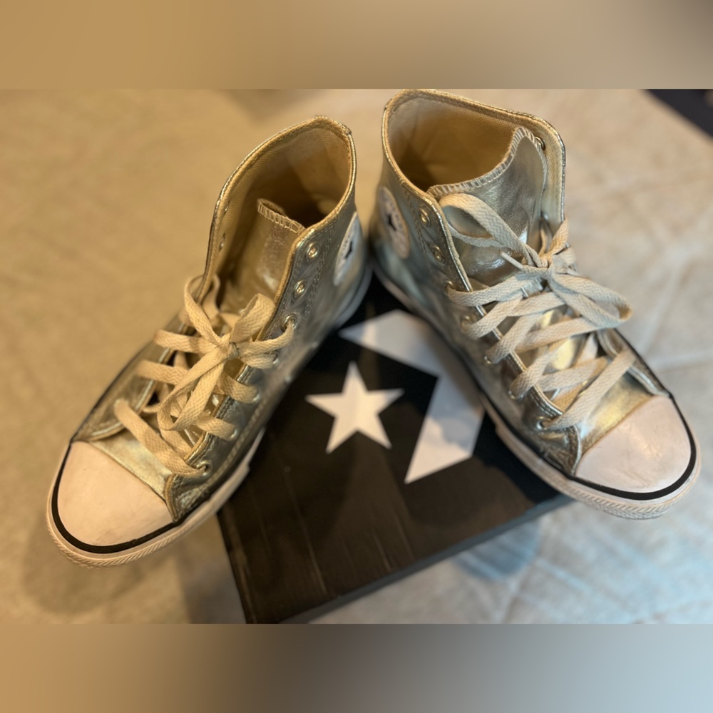 Silver Converse High tops